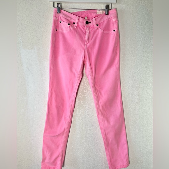 Neon Barbie Pink Rag & Bone Skinny Stretch Jeans - Picture 1 of 8